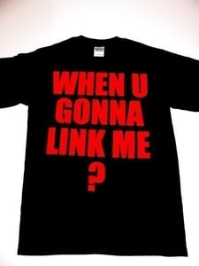 Image of "LINK ME" Male T-Shirt (Black//Blood Red)