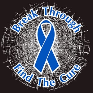 Image of Blue Break Through...Find The Cure! Static Window Cling