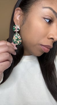 Image 2 of Tear drop bling earrings 