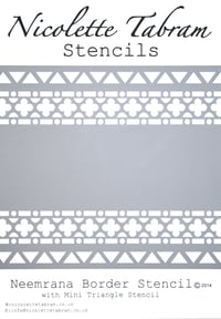 Image 3 of Neemrana Border Stencil for walls, furniture. Moroccan, Indian style
