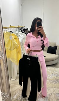 Image 1 of cropped collar flared set 
