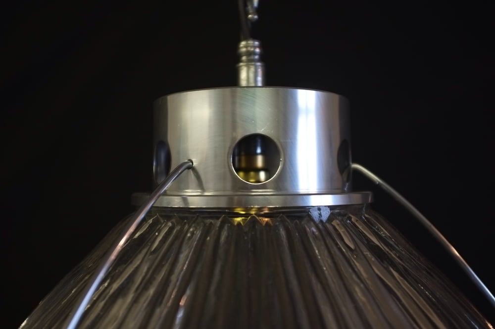 Image of Vintage Industrial Holophane Pendant Light #2