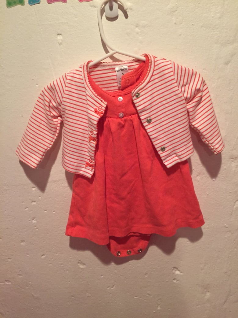 Image of Orange dress w jacket 3-6m