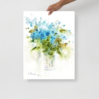 Image 2 of Watercolor Art Print "Blue Flowers"
