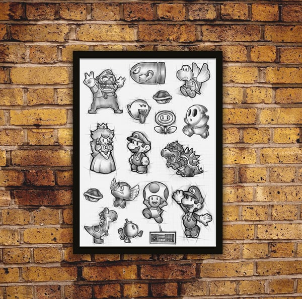 Image of Family! Limited Edition Biro Drawn Print plus free mystery sticker!