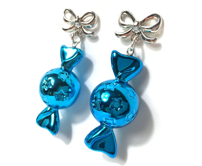 Image of Candy Pop earrings ~ Aqua Bon Bon