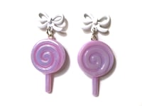 Image 2 of Candy Pop earrings ~ Lavender Lolly