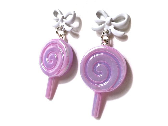 Image of Candy Pop earrings ~ Lavender Lolly