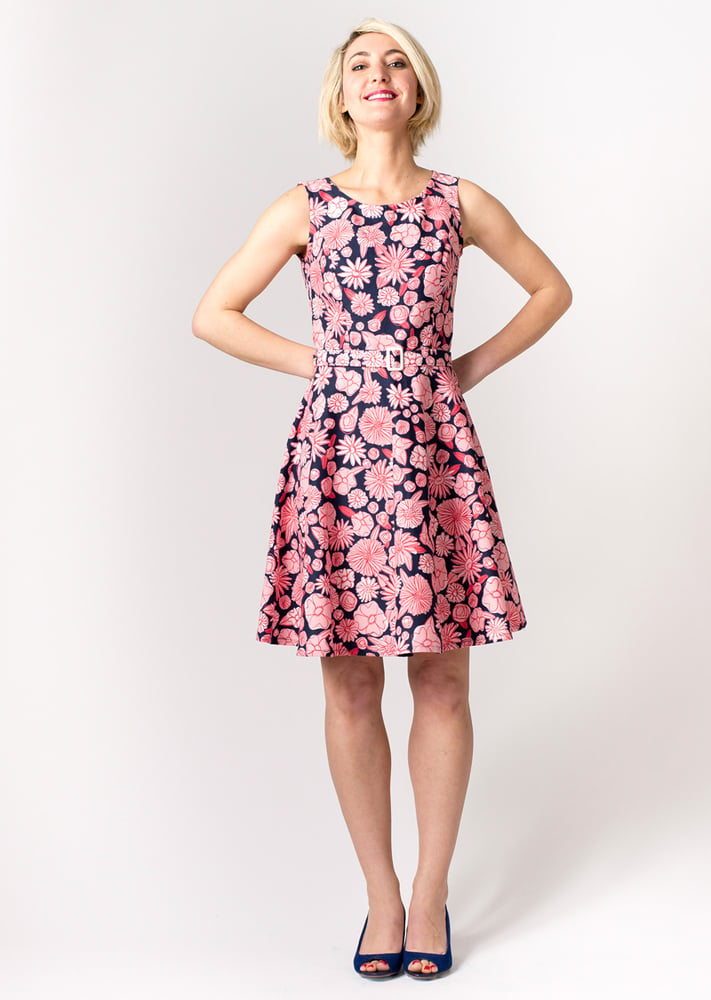 Image of Coco Party Dress: Pink/Navy Floral