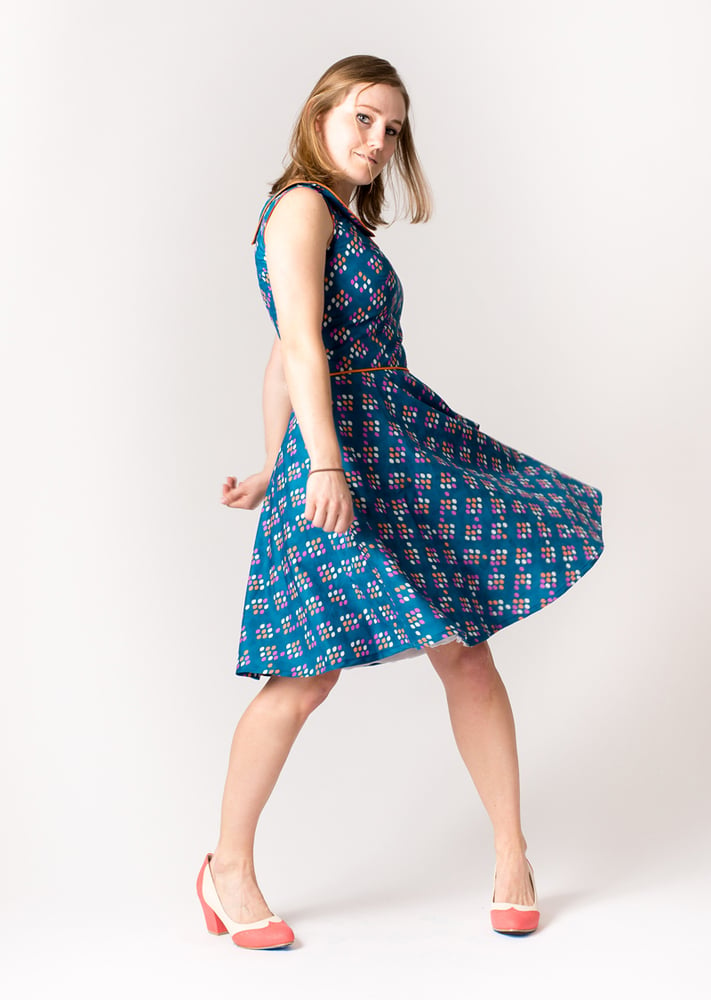 COCO PARTY DRESS: Teal/Orange Pipping | Emily G Clothing
