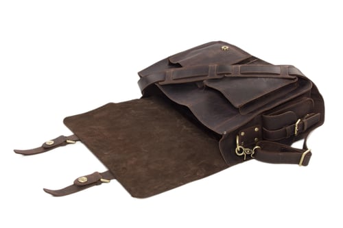 Image of Handcrafted Rustic Leather Briefcase, Messenger Bag, Laptop Bag, Men's Handbag 7145