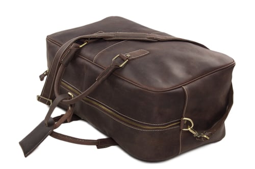 Image of Handcrafted Antique Style Real Leather Travel Bag, Duffle Bag, Holdall Luggage Bag 7156