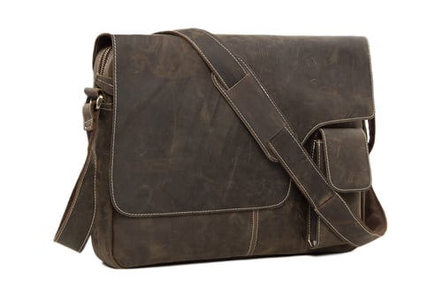 Image of 13'' Handcrafted Vintage Genuine Leather Messenger Bag Crossbody Bag Shoulder Bag Macbook Bag 1092