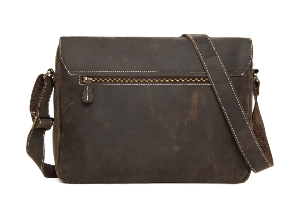 13'' Handcrafted Vintage Genuine Leather Messenger Bag Crossbody Bag ...