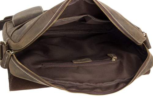Image of 13'' Handcrafted Vintage Genuine Leather Messenger Bag Crossbody Bag Shoulder Bag Macbook Bag 1092