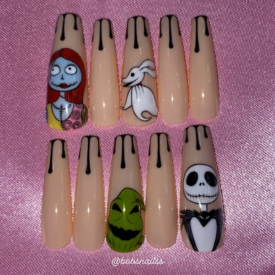 Image of RTS Size XS BN 4, 8, 7, 8, 9 Long Coffin ⚰️🎃👻 Nightmare Before Christmas 