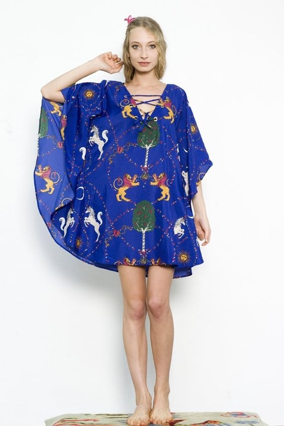 Image of Anami & Janine Enchanted Garden Kaftan Cobalt Blue