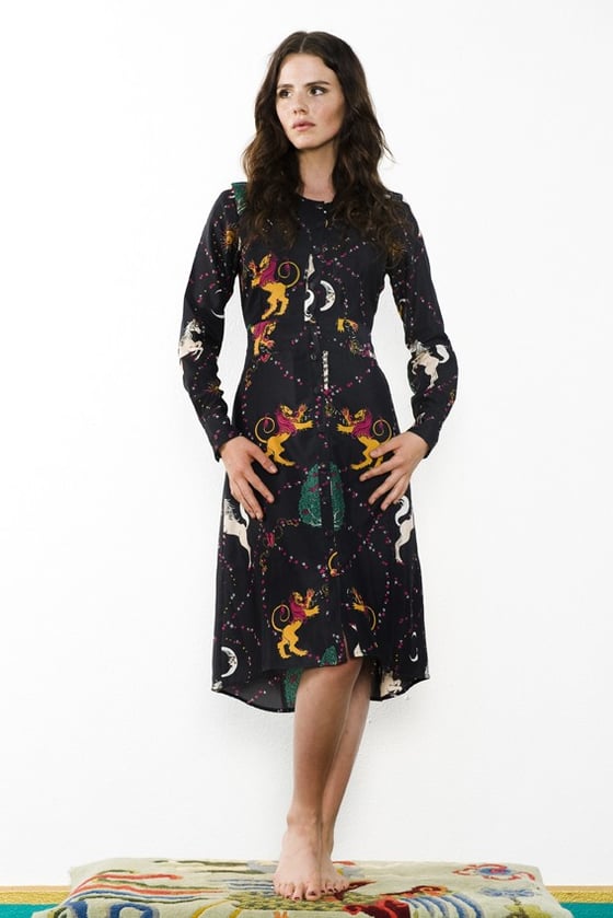 Image of Anami & Janine Enchanted Garden Rodeo Shirt Dress Black
