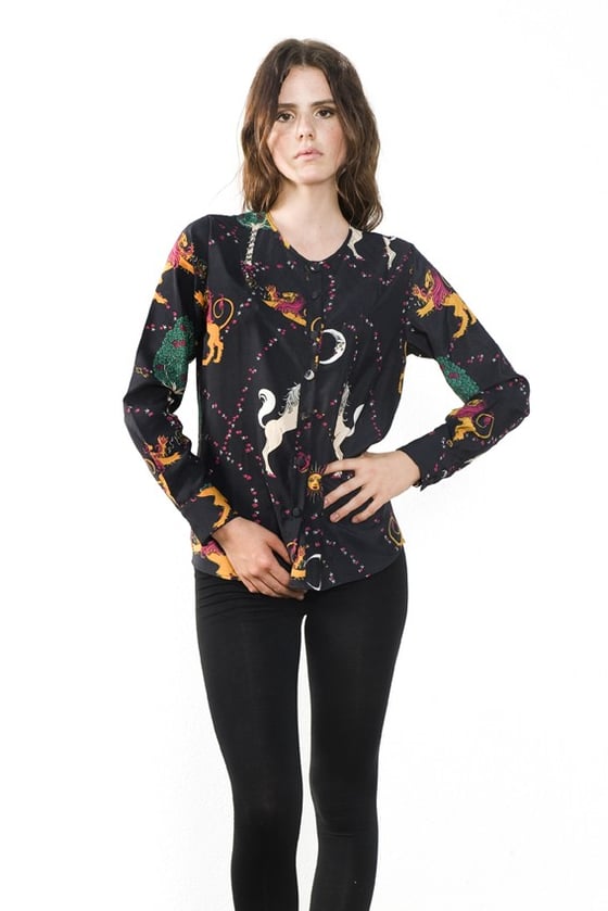Image of Anami & Janine Enchanted Garden Rodeo Shirt Black