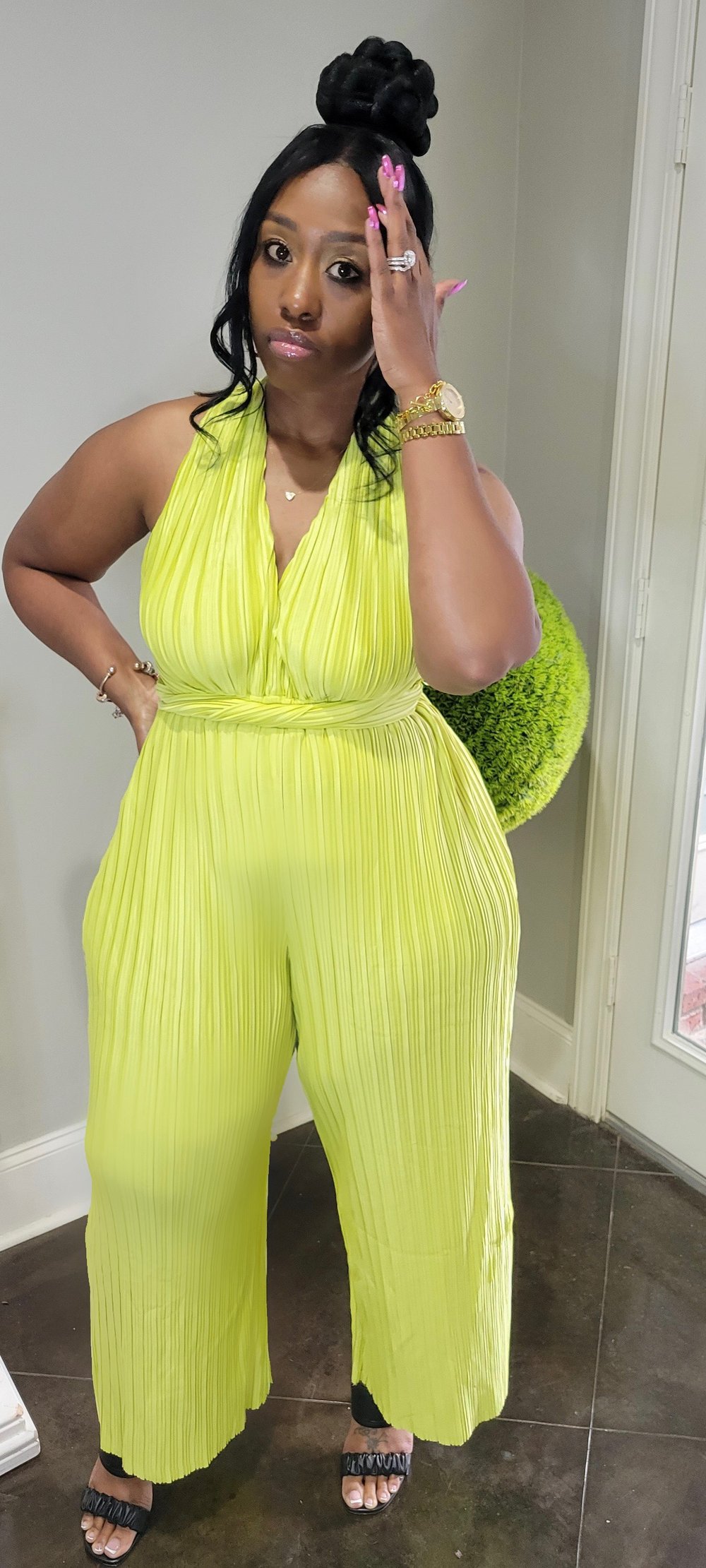Image of Covered Girl Pleated Jumpsuit