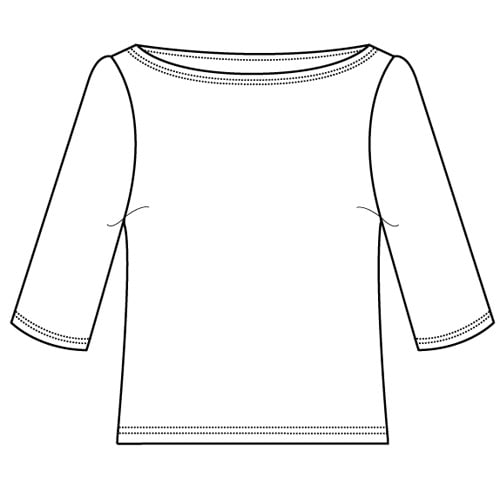 Velvet Boat Neck Top (100) Image 5