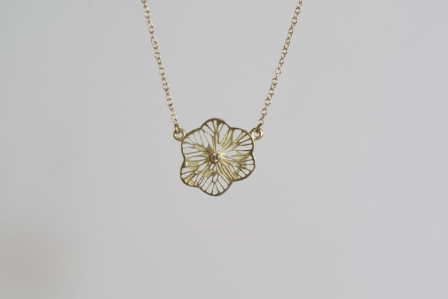 Image of Flower Stage Necklace, Single, diamond