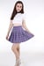 Image of Made To Order - As If Pleated Skirt in Purple Tartan