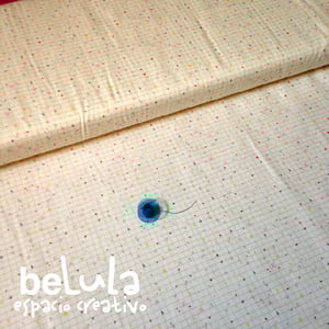 Image of Tela algodón patchwork: Cuadrícula rosas