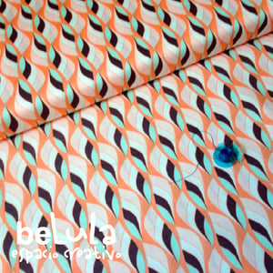 Image of Tela algodón patchwork: Hojas coral