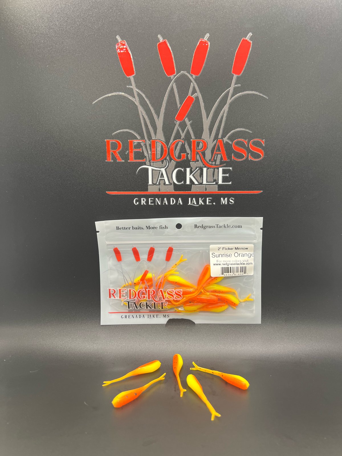 2" Flicker Minnow Sunrise Orange Redgrass Tackle
