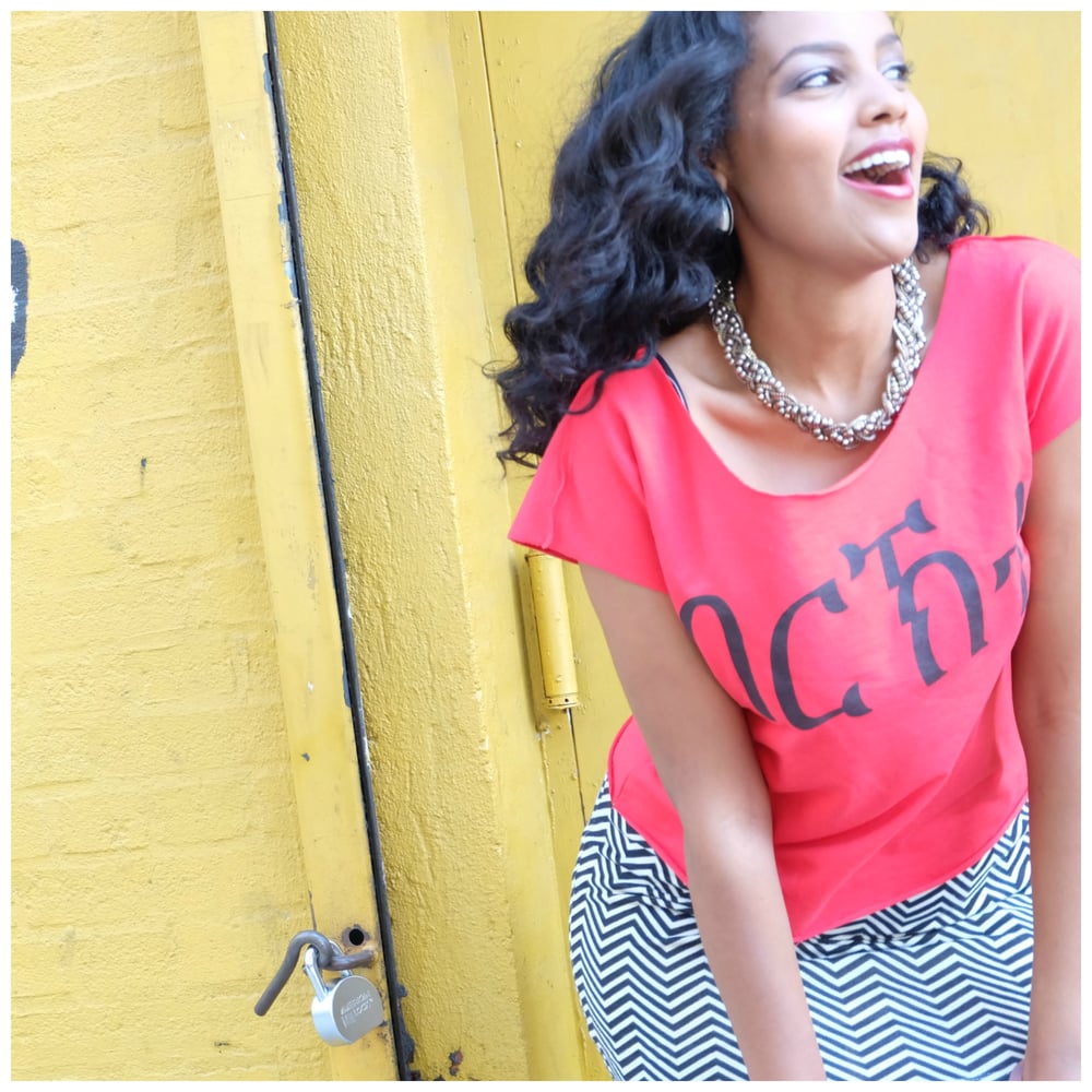 Image of Eritrea "BLESSED" Terry Dolman Vibrant Red T-shirt