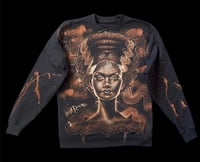 Image 1 of “BRIDE OF FRANKENSTEIN” CUSTOM ONE OF A KIND BLEACH PAINTED SWEATSHIRT SIZE MEDIUM