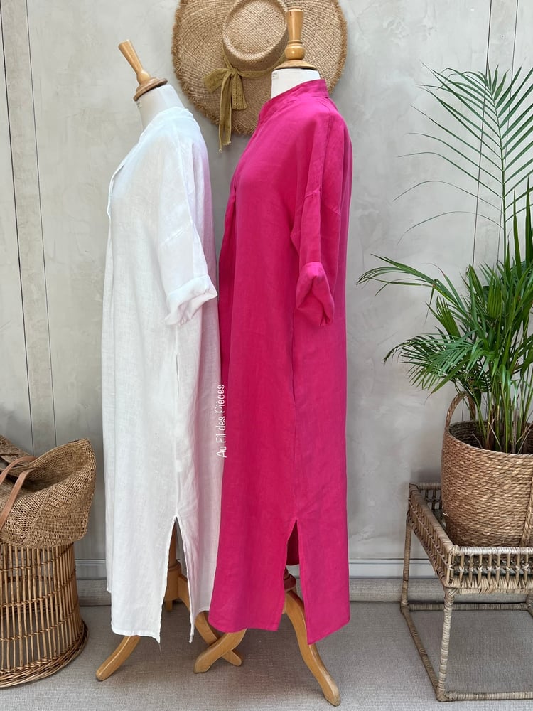 Image of Robe en Lin Cybèle Rose Pink