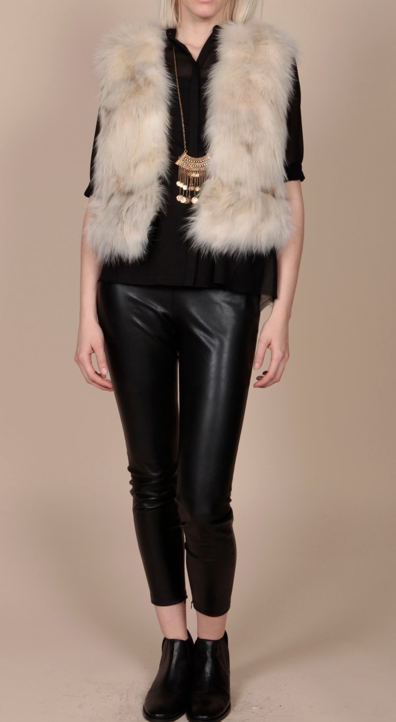 Image of Fox fur embellished gilet
