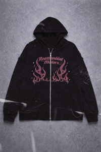 Image 2 of r pink motors sun fade thermal hoodie