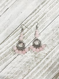 Image 2 of Rose Quartz Drops earrings 