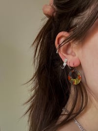 Image 2 of Enamelled earrings red/orange