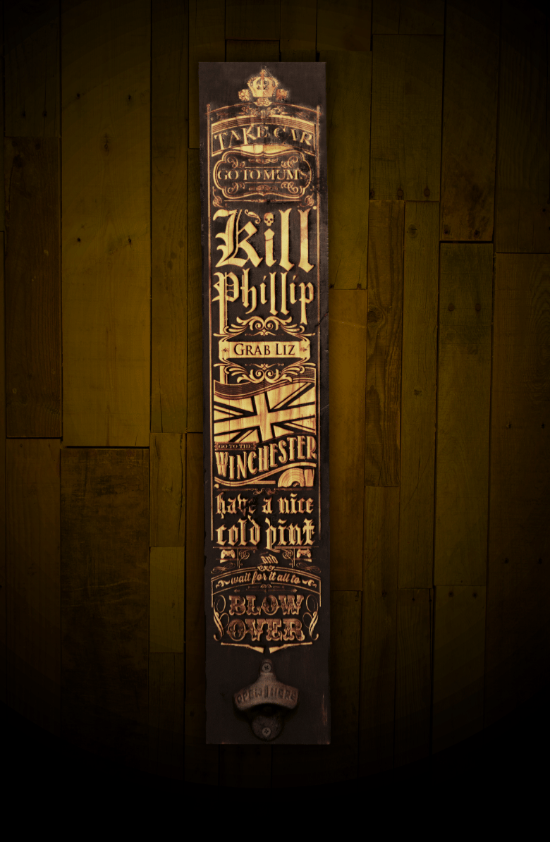 Image of Don't Say the Zed Word wall plank with built in bottle opener
