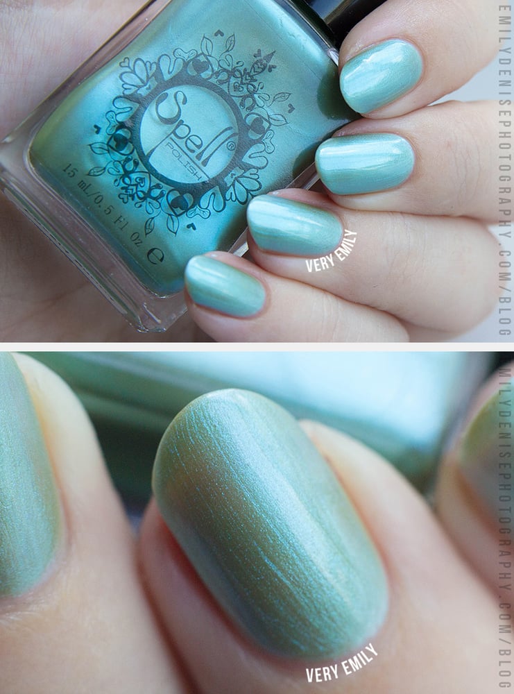 Image of ~Lovely Bunny~ green-blue duochrome nail polish "Charlie Loves Bella" Spell Polish!