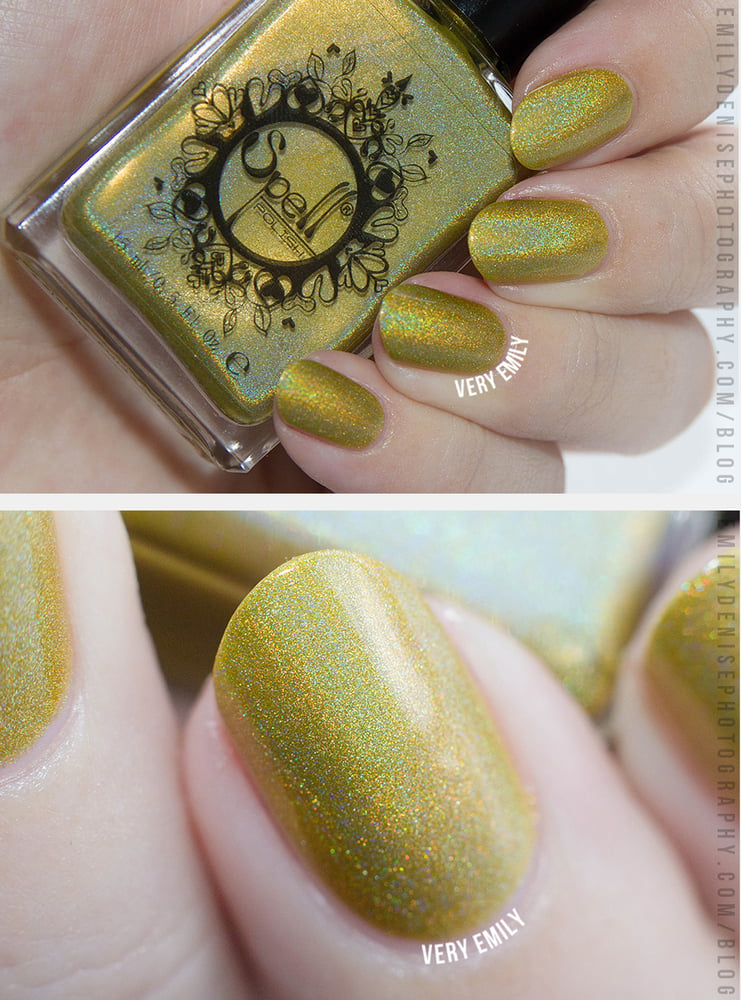 Image of ~Dropping Daisies~ mustard yellow linear holo nail polish "Charlie Loves Bella" Spell Polish!