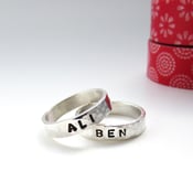 Image of Silver Stacker Name Ring
