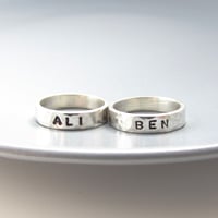 Image 2 of Silver Stacker Name Ring