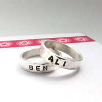 Image 3 of Silver Stacker Name Ring