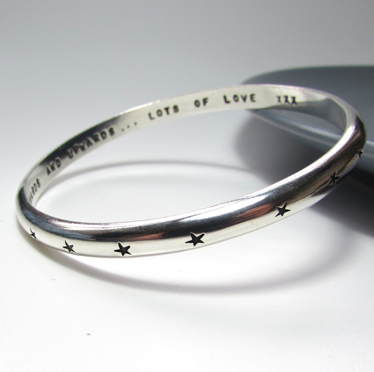 Heavy Sterling Silver Star Bangle