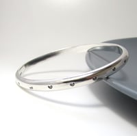 Image 1 of Heavy Sterling Silver Heart Bangle