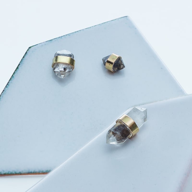 Image of Better Late Than Never Single Diamond Gold Stud Earring