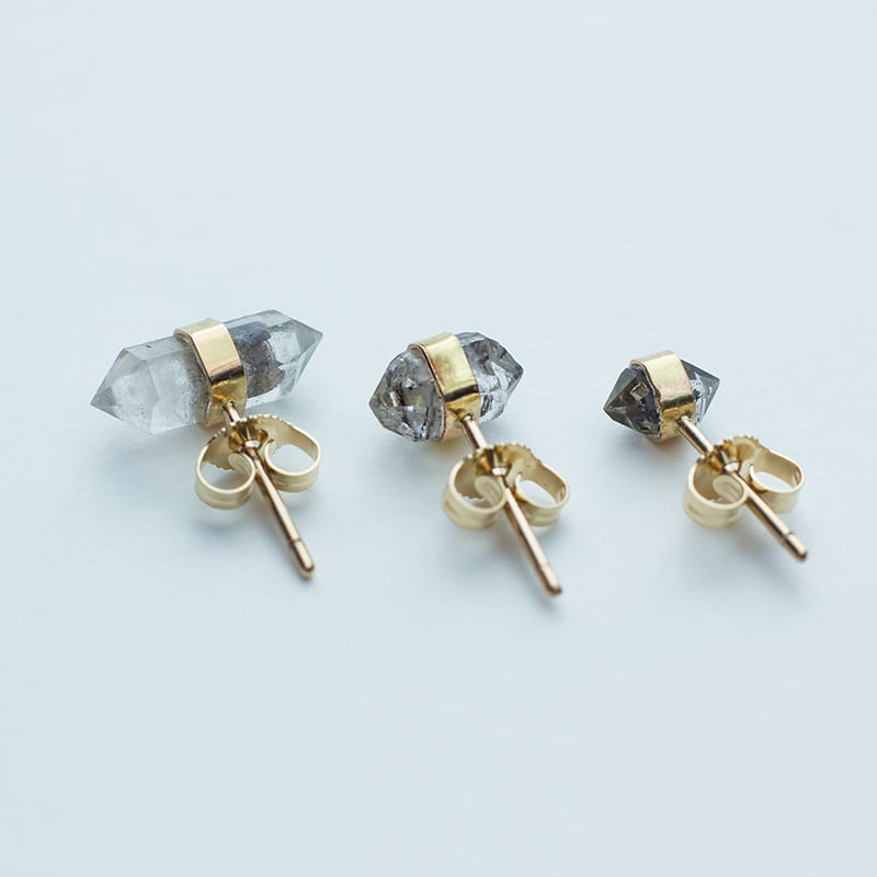 Image of Better Late Than Never Single Diamond Gold Stud Earring