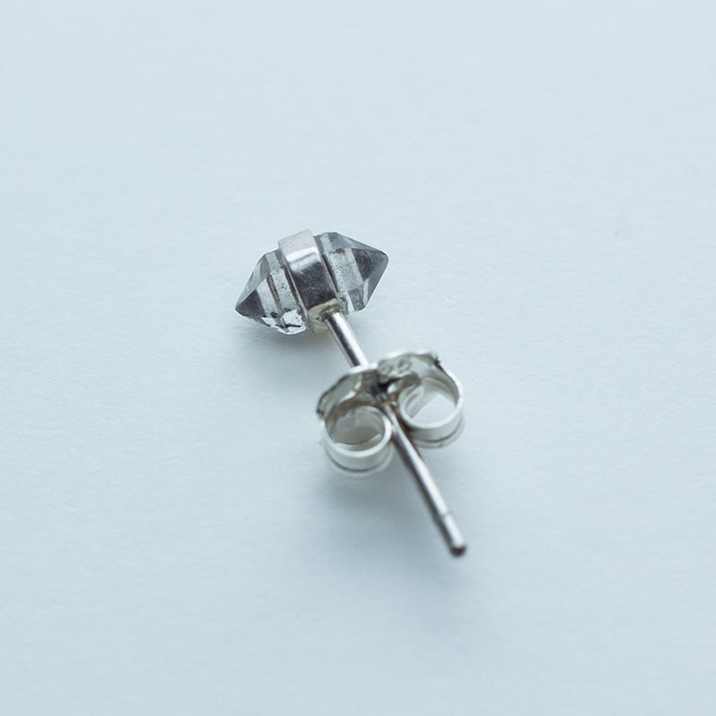 Image of Better Late Than Never Single Diamond Sterling Silver Stud Earring