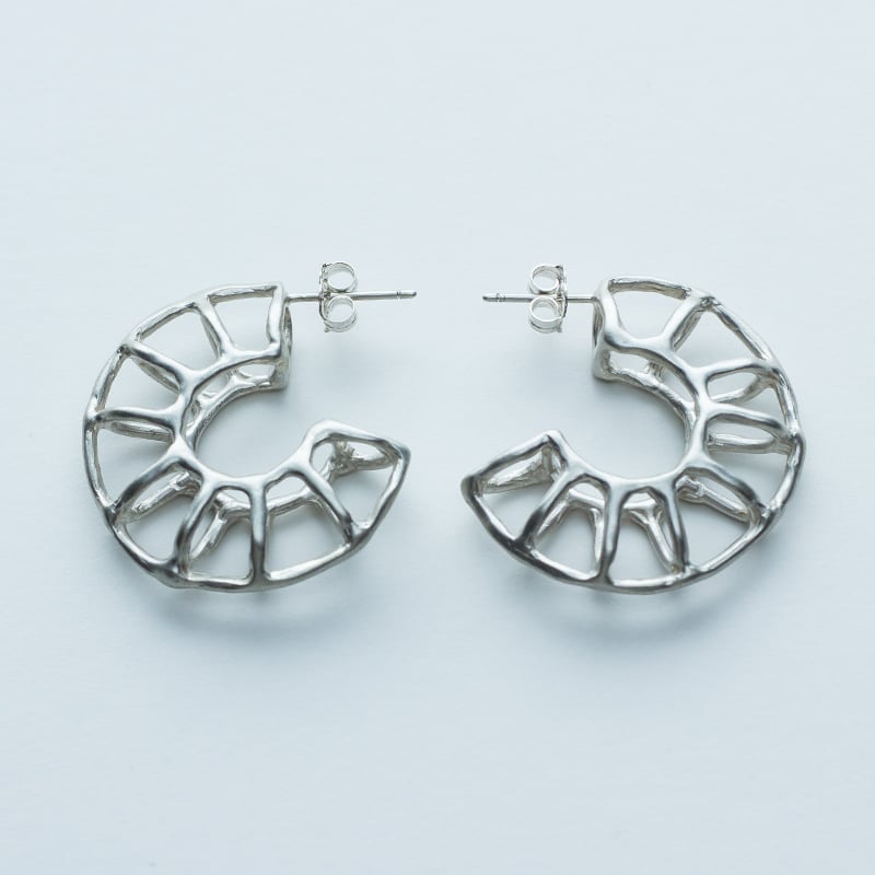 Image of Better Late Than Never Minor Arc Hoop Earrings