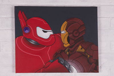 Image of BAYMAX VS IRON MAN ORIGINAL CANVAS